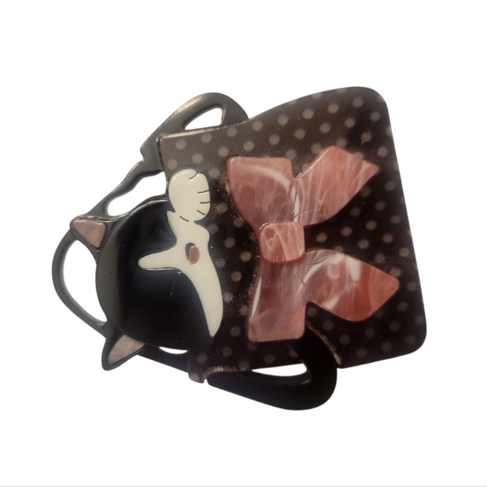 Cat in a Handbag Brooch - Picture 2 of 6